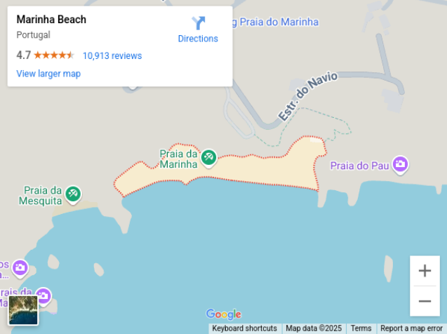 Algarve in Google Map