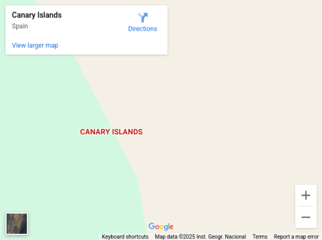 Canary Islands in Google Map