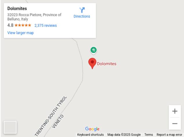 Dolomites in Google Map