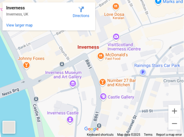 Inverness in Google Map