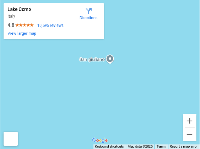 Lake Como in Google Map