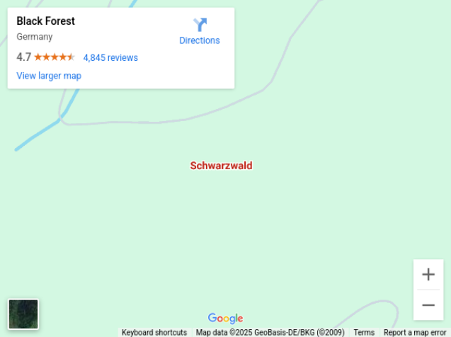 Black Forest in Google Map