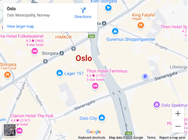 Oslo in Google Map