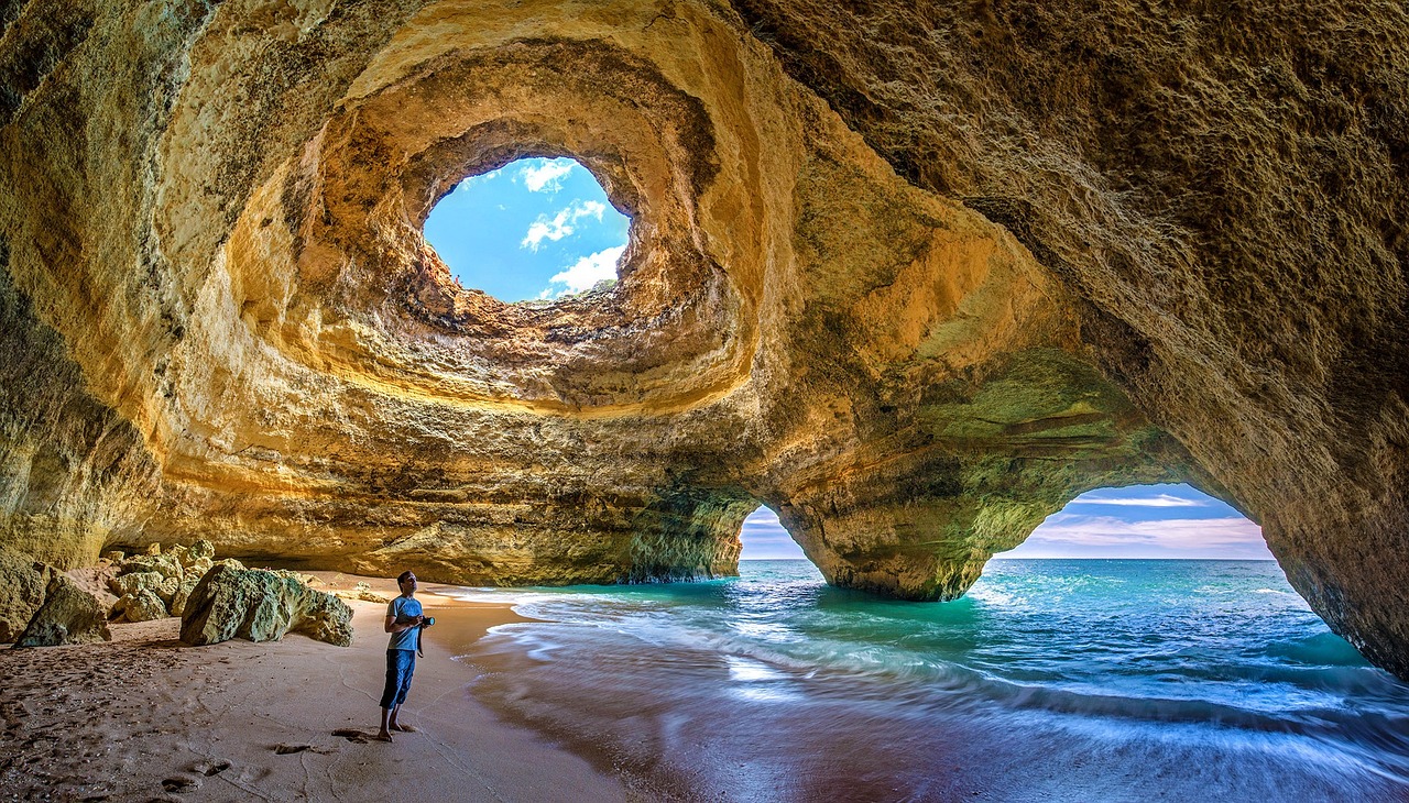 The iconic Benagil Cave near Praia da Marinha, a must-visit attraction.