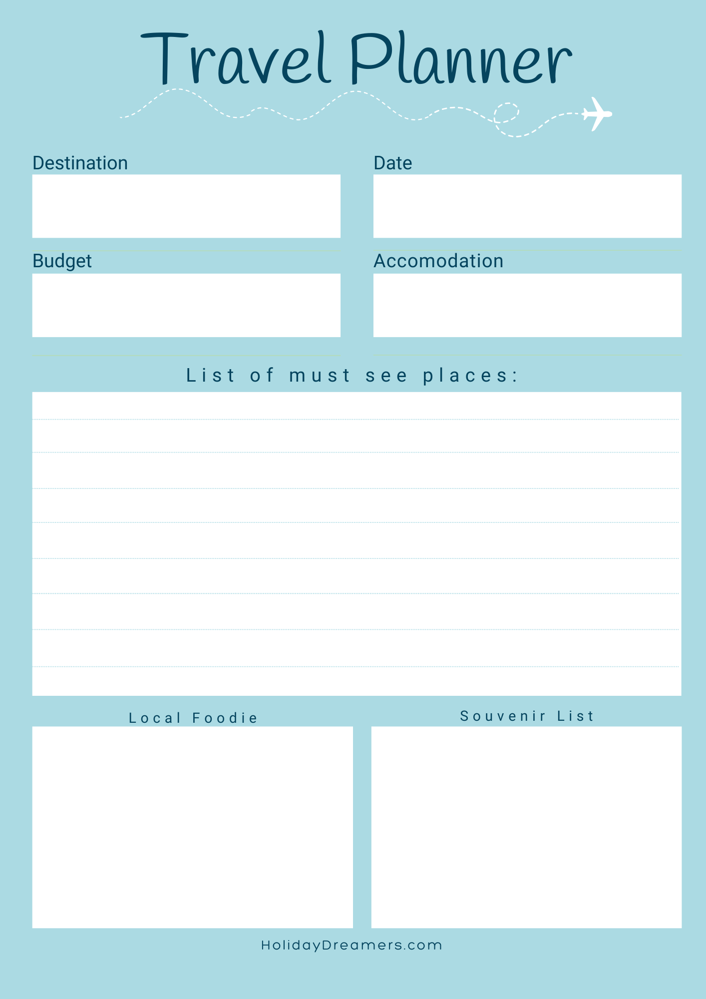 Free Travel Itinerary Planner