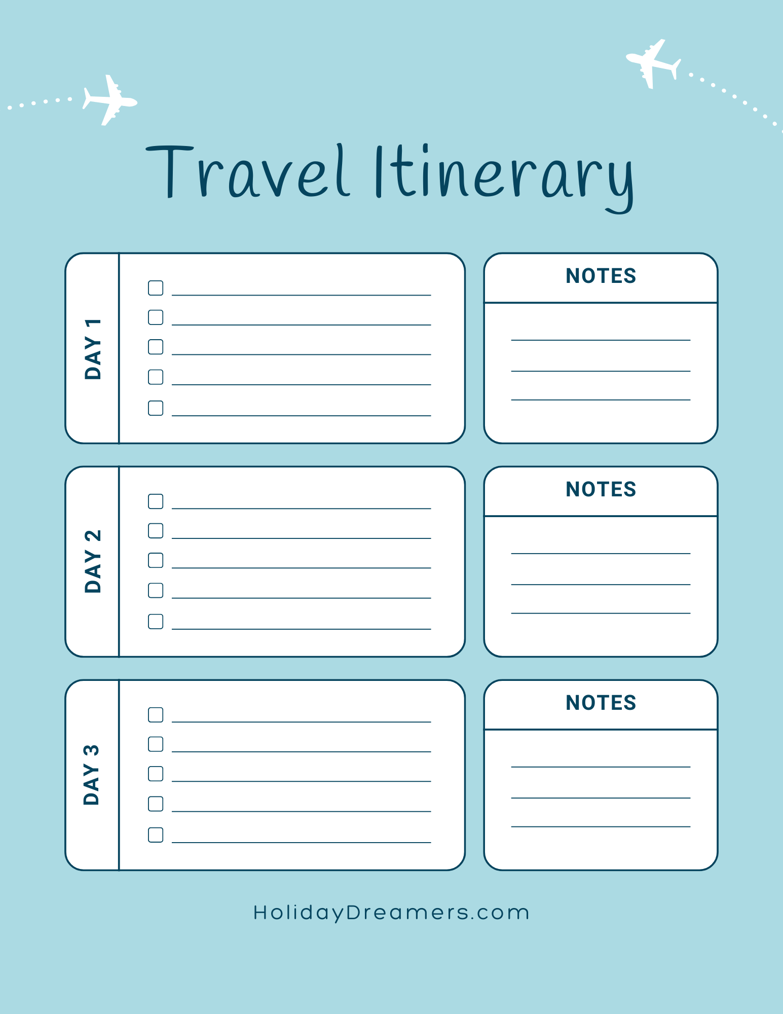 Free Travel Itinerary Planner