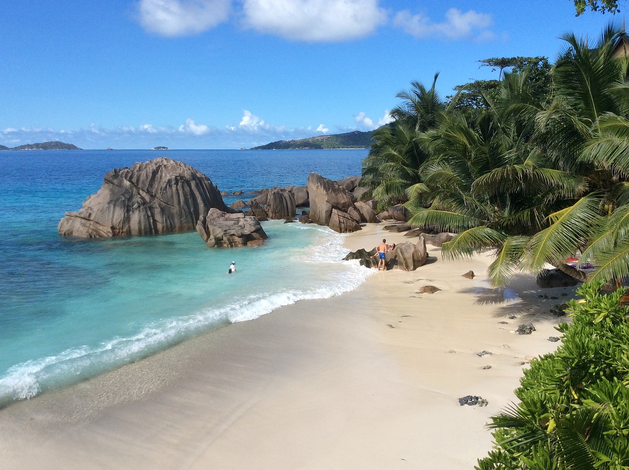 Scenic views of Curieuse Island, home to unique wildlife and mangroves.